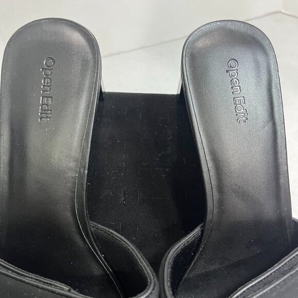 NEW Open Edit Cava Square Toe Mule Sandals Black Size 11 - Picture 5 of 12